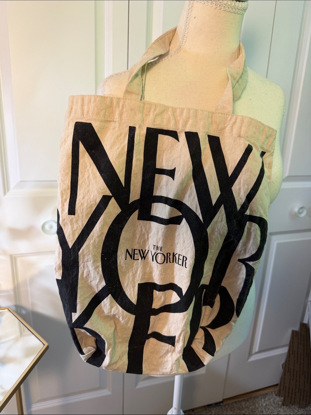 The New Yorker Black & Cream Canvas Tote Bag